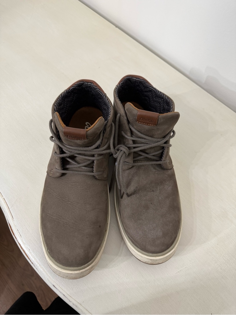 OluKai Men's Boat Shoes in Taupe Brown